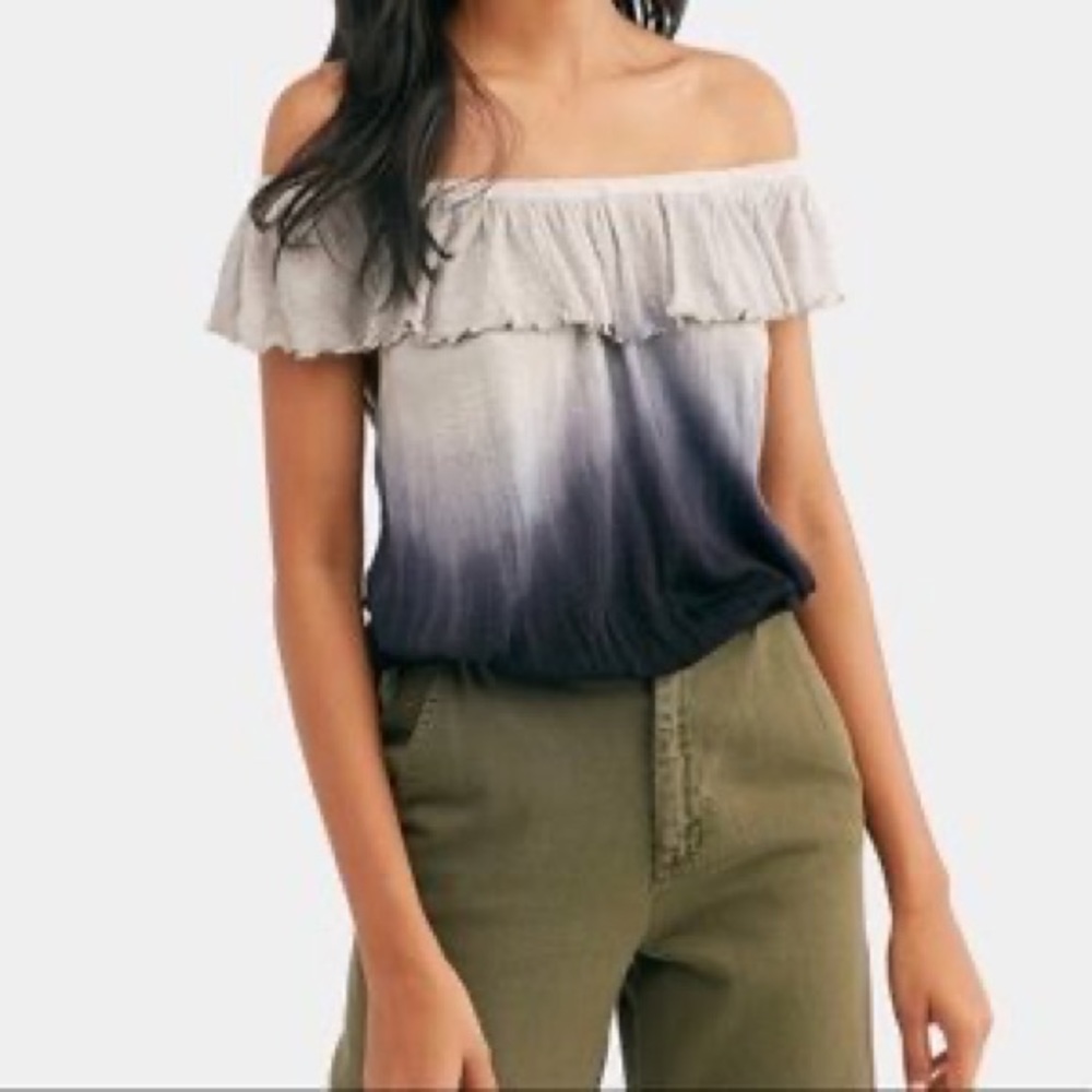 Free People Nightfall Combo Ruffle Top Small